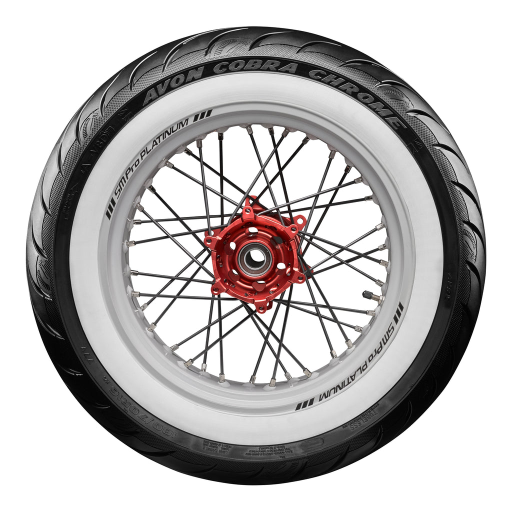 Avon Cobra Chrome 150/80R16 White Wall Rear Tyre (71V Rating) AV92