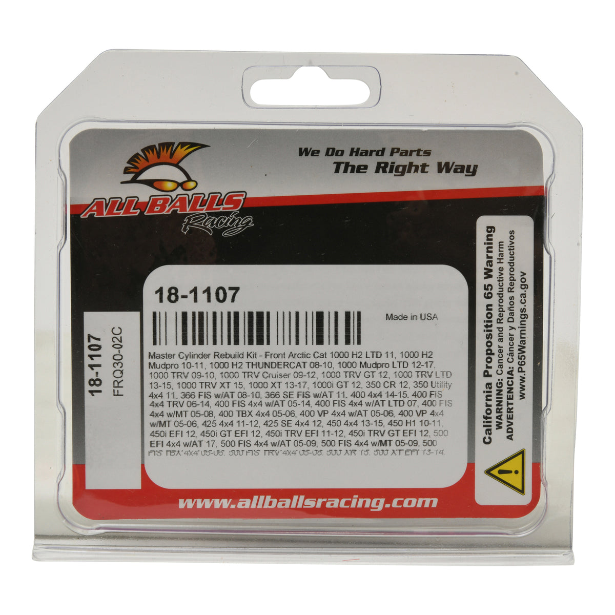 Master Cylinder Rebuild Kit 18-1107