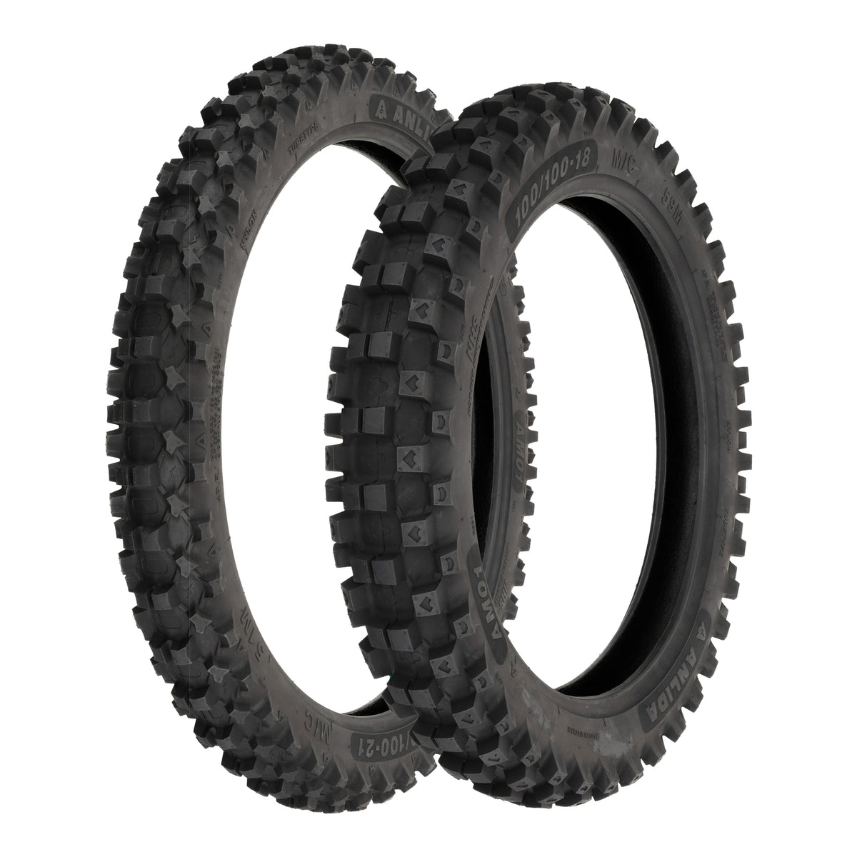Anlida AM01 Tyre Set 80/100-21 Front & 100/90-19 Rear (NHS)