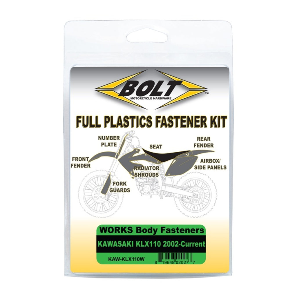 Bolt Body Work Fastener Kit Kawasaki KLX110 '02-Current (Works Kit)