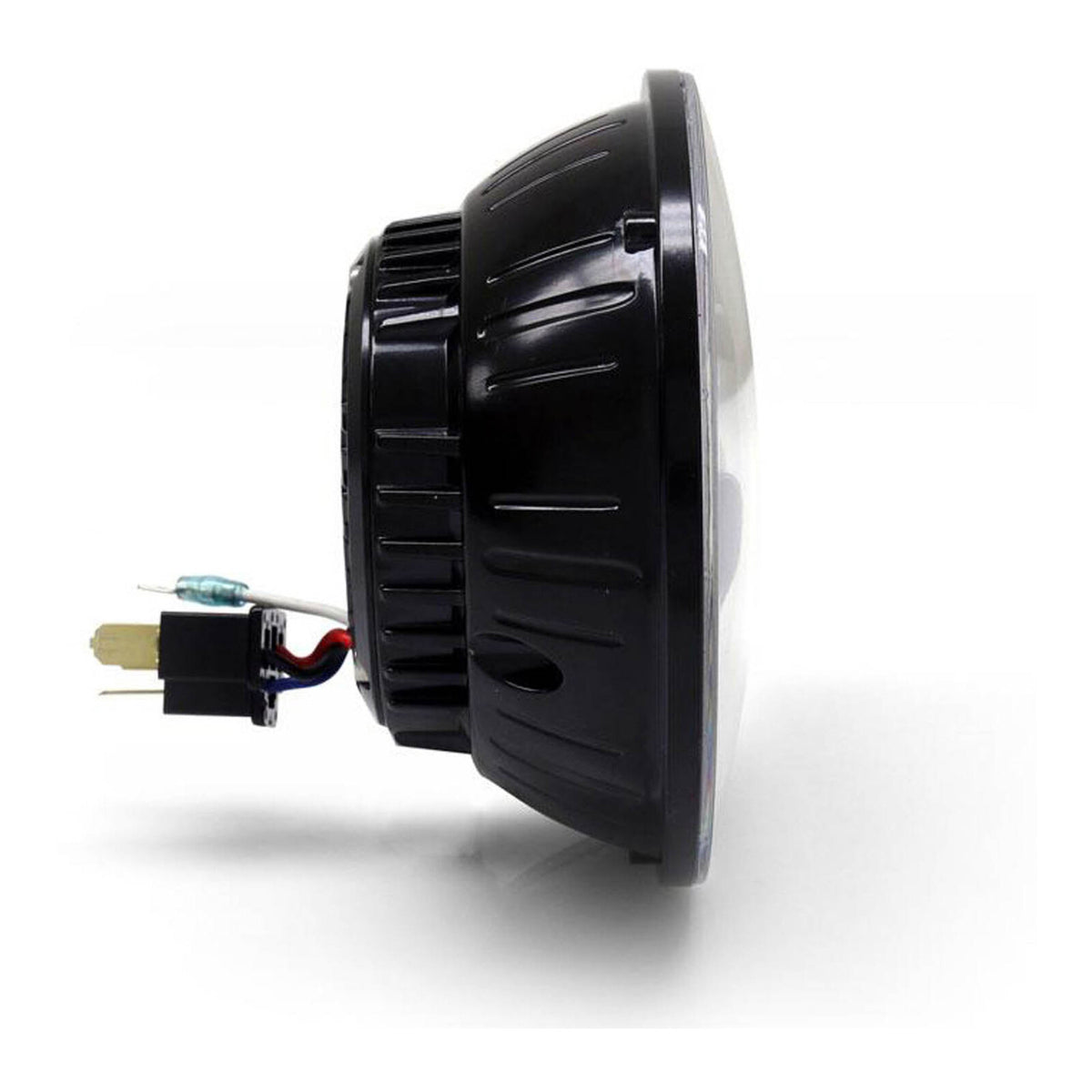 Denali M5 E-Mark LED Headlight Module - 5.75 Round, Black Chrome