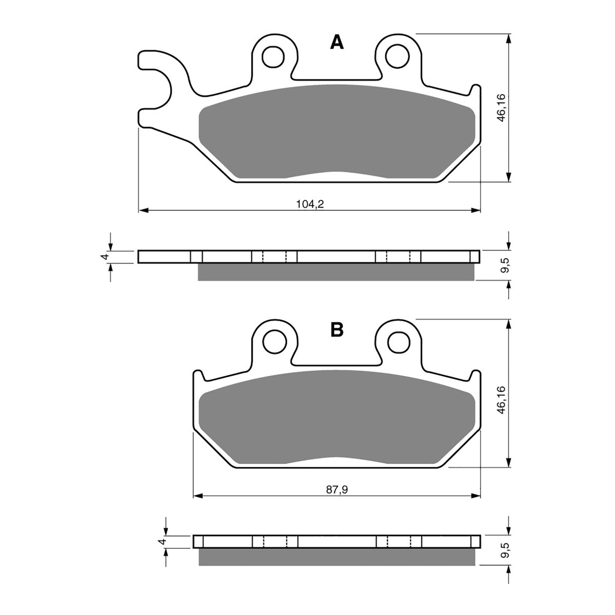 GOLDfren Brake Pads Off-Road Racing GF033 - K5 (PR58)