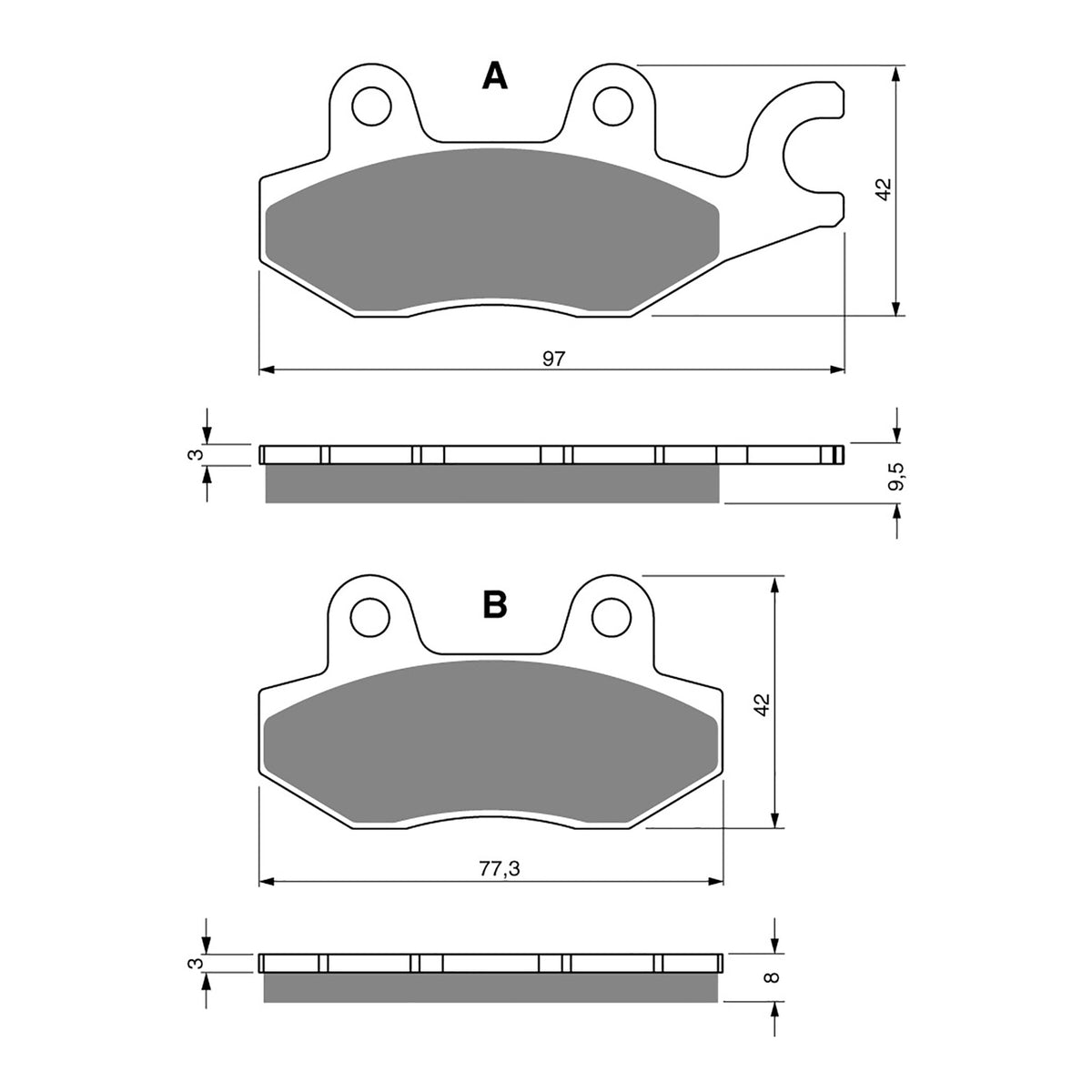 GOLDfren Brake Pads Sintered Sports GF088 - S3 ( PH203 )