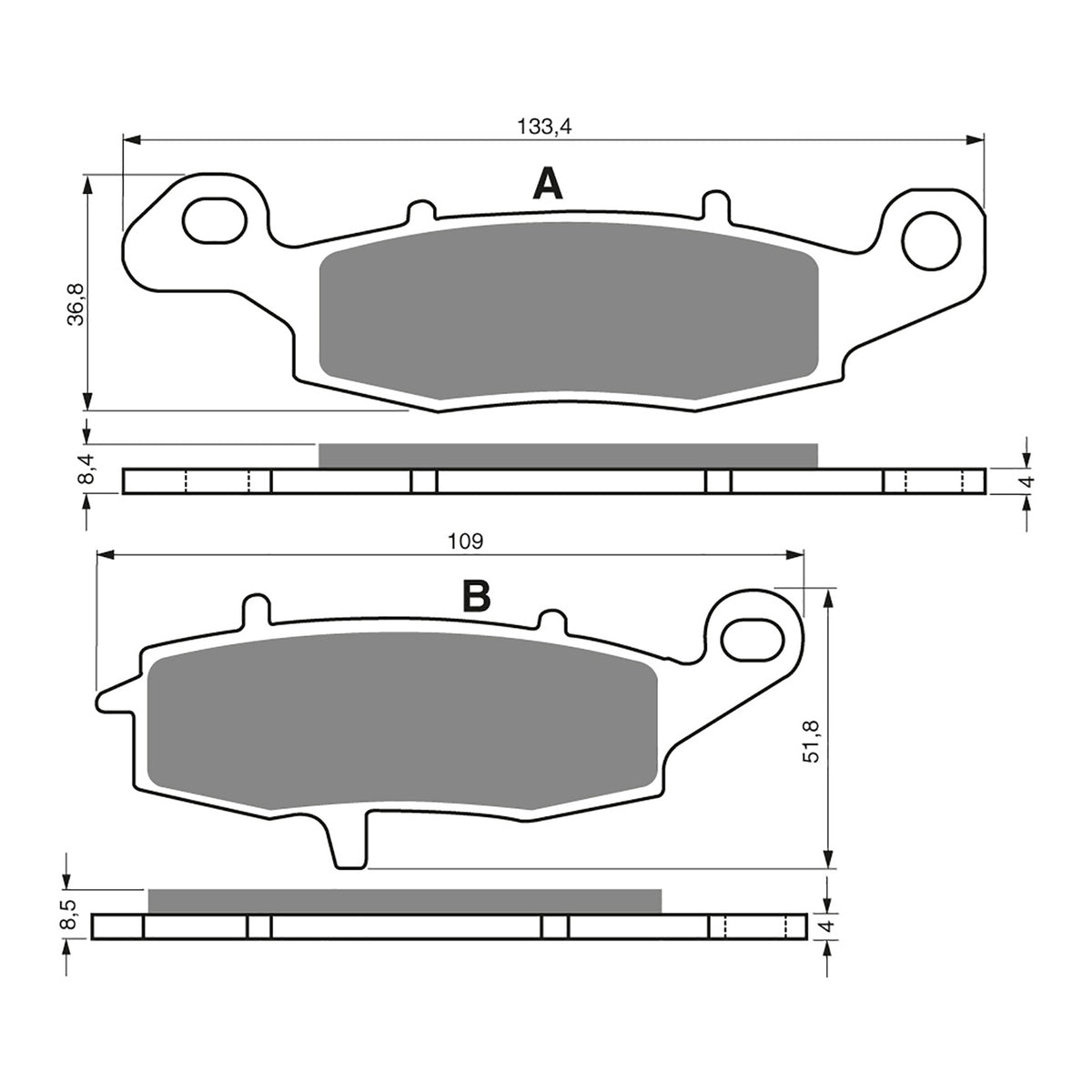 GOLDfren Brake Pads Sintered Sports GF124 - S3 ( PH194 )