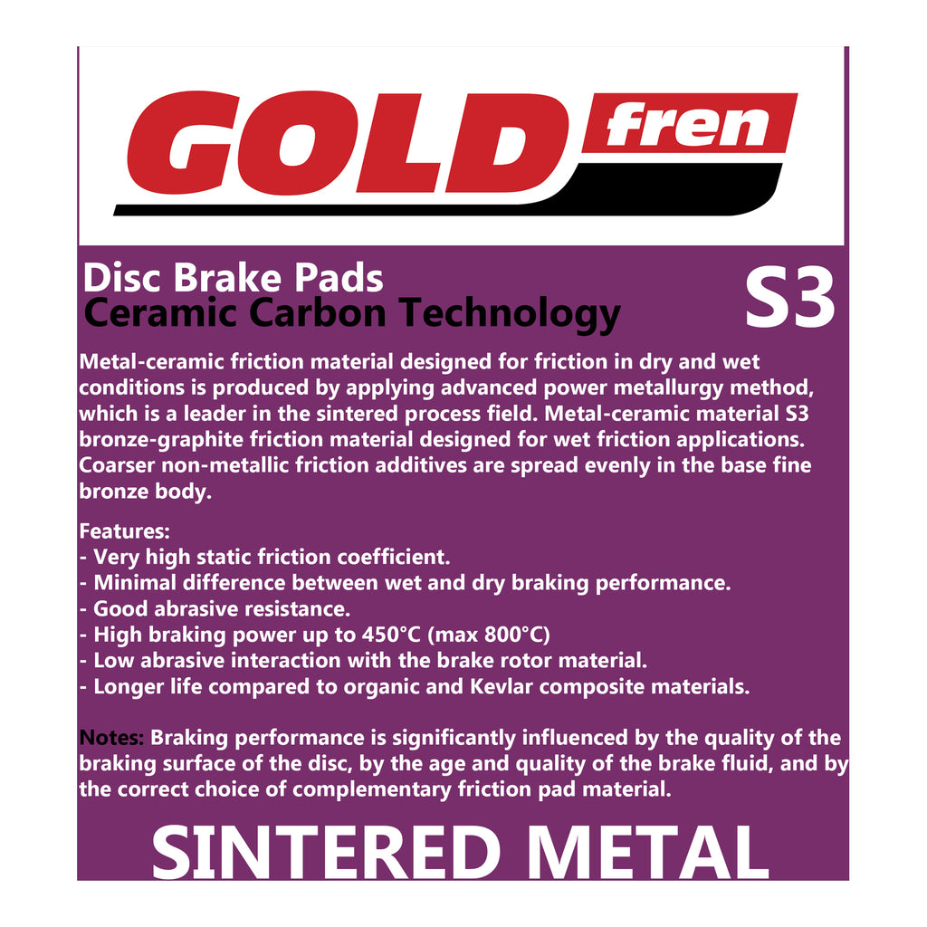 GOLDfren Brake Pads Sintered Sports GF328 - S3 ( PH461 )