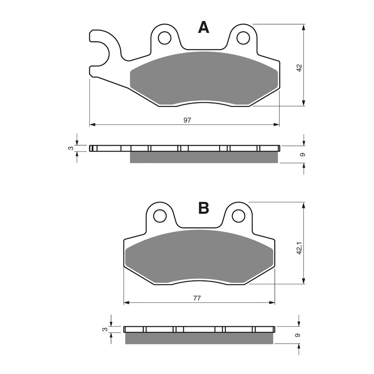GOLDfren Brake Pads Sintered Sports GF334 - S3