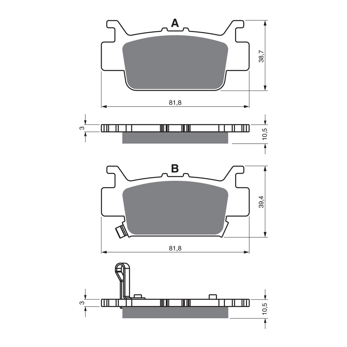GOLDfren Brake Pads Off-Road Racing GF385 - K5 ( PR525 )