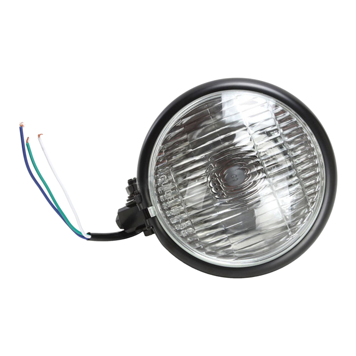 WMP Headlight Bates 5 3/4 Bottom Mount H4 60/55W Black