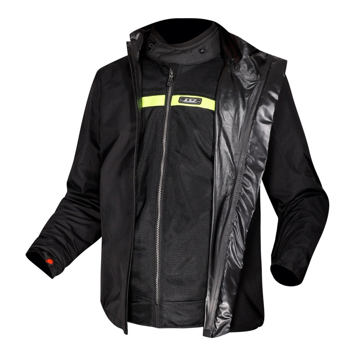 LS2 Riva Men's Jacket - Light Grey / Hi-Vis Orange