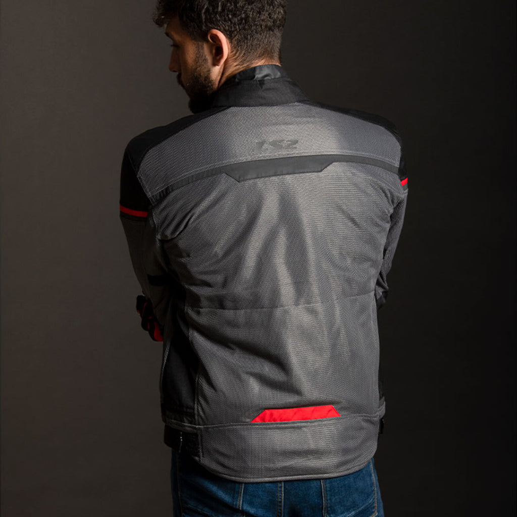 LS2 Riva Men's Jacket - Black / Dark Grey / Red