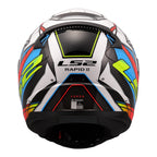 LS2 FF353 Rapid II XDron Helmet - White / Hi-Vis Orange / Blue