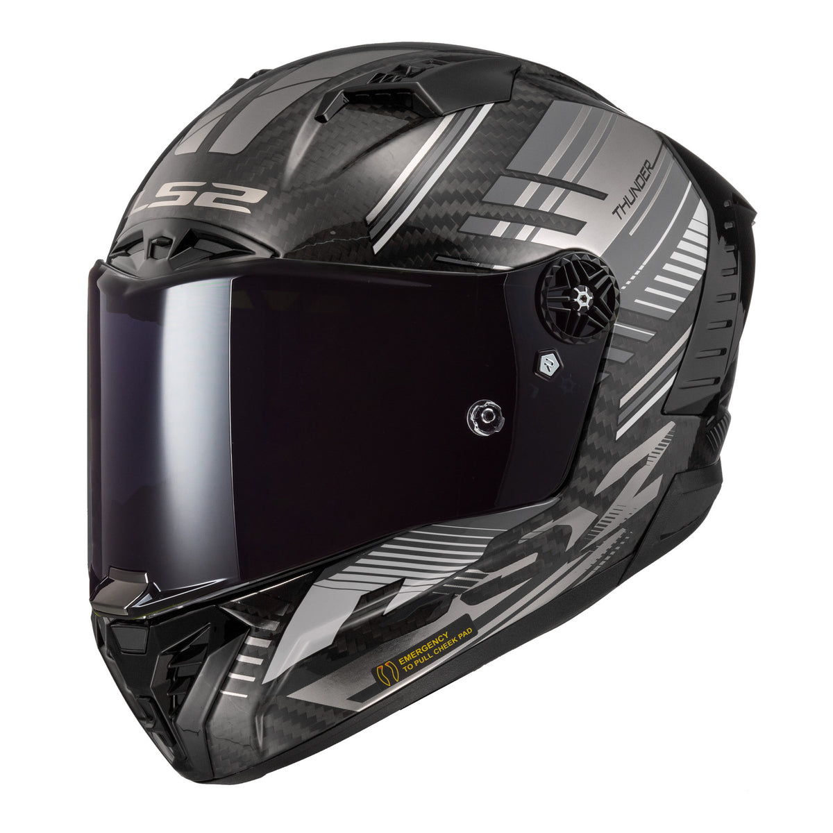 LS2 FF805 Thunder Carbon Helmet - Volt Black / Grey 06