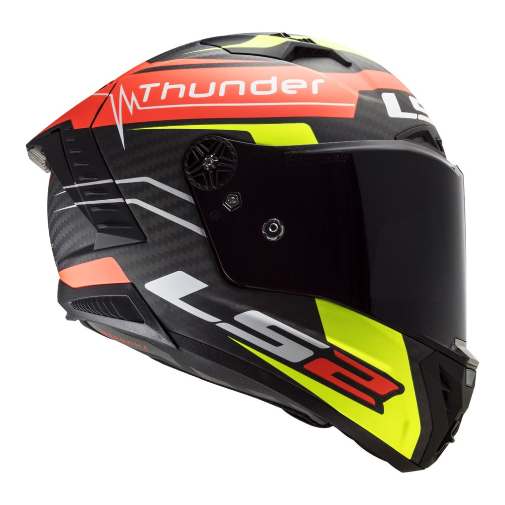 LS2 FF805C Thunder Carbon Attack - Matte Red / Hi-Vis Yellow 06