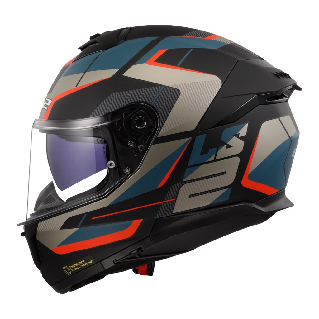 LS2 FF808 Stream II Road Helmet - Matte Black / Blue 06