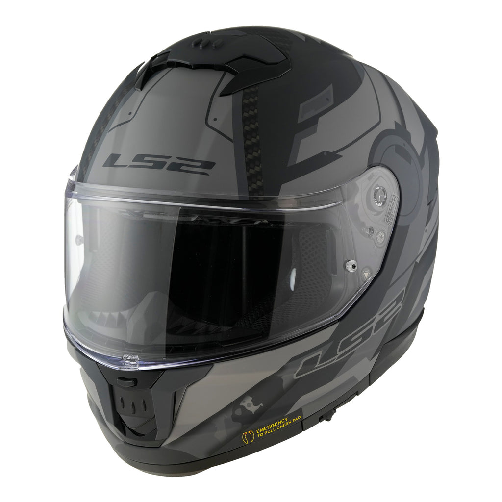 LS2 FF808 Stream II Shadow Helmet - Matte Titanium / Grey 06
