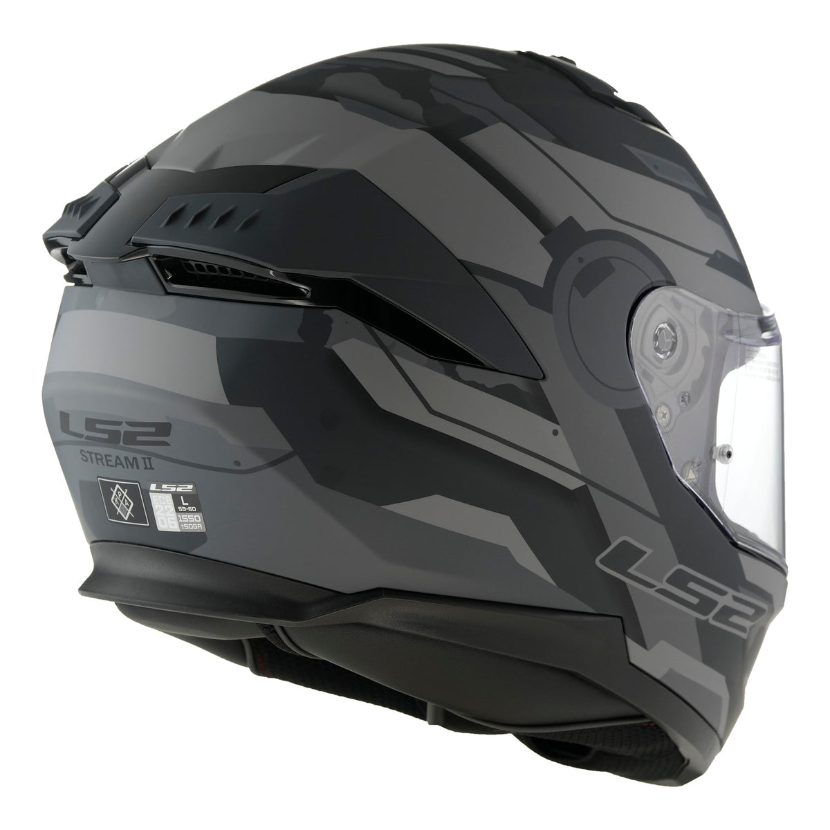 LS2 FF808 Stream II Shadow Helmet - Matte Titanium / Grey 06