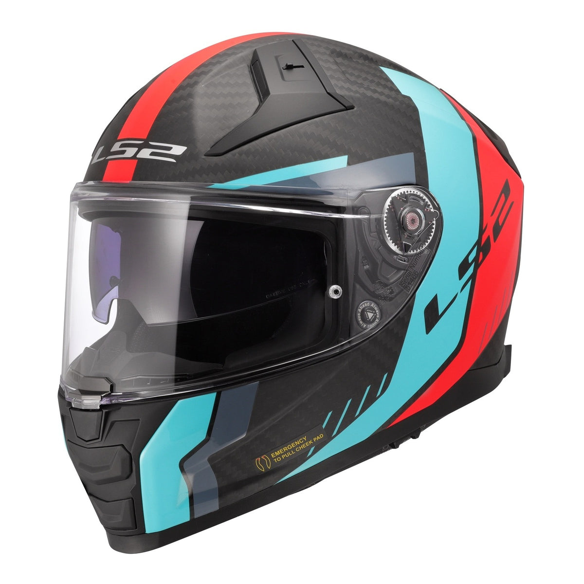 LS2 FF811 Vector II Carbon Grid Helmet - Cyan