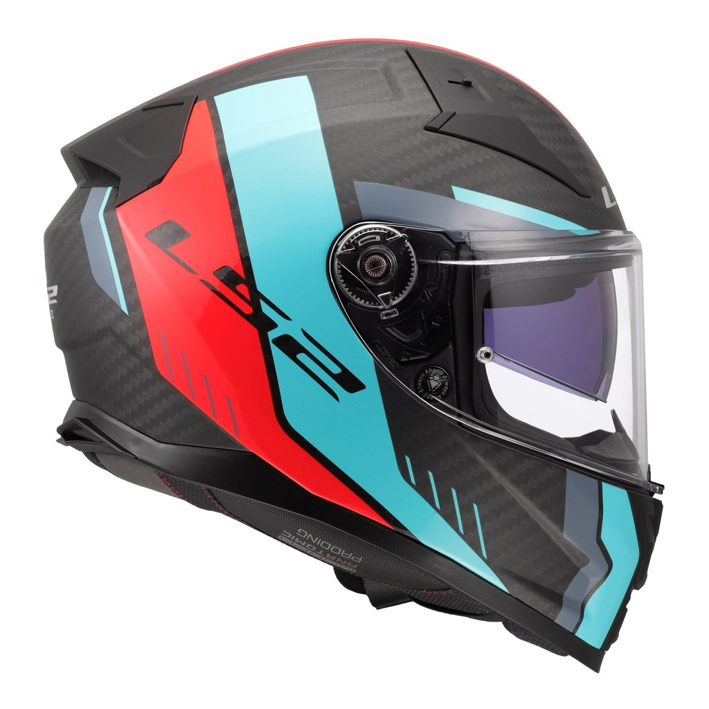 LS2 FF811 Vector II Carbon Grid Helmet - Cyan
