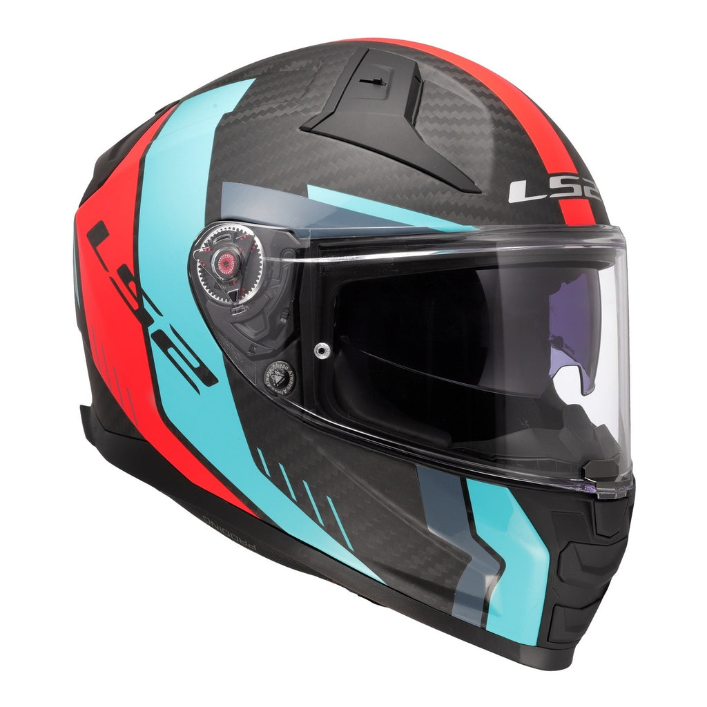 LS2 FF811 Vector II Carbon Grid Helmet - Cyan