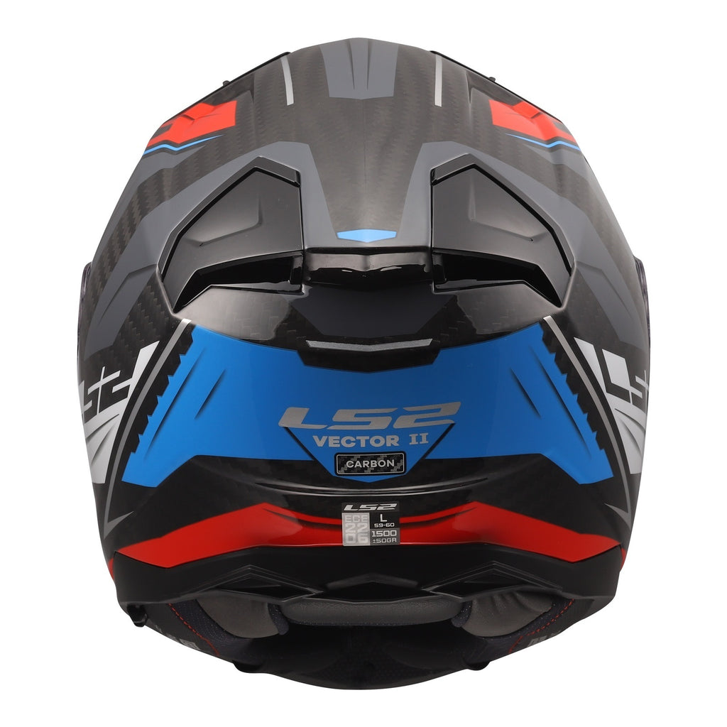 LS2 FF811 Vector II Carbon Savage Helmet - Blue / Red