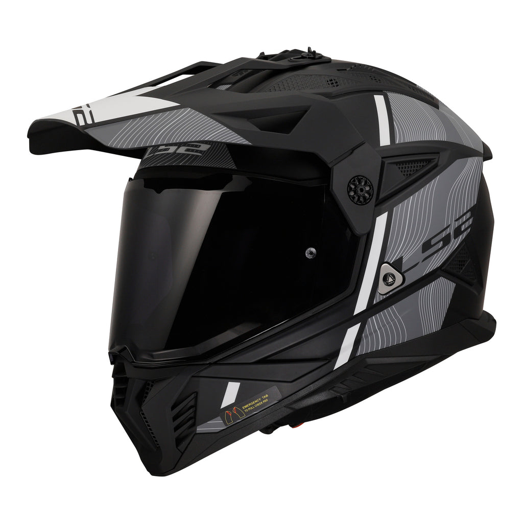LS2 MX702 Pioneer II Hill Helmet - Matte Black / White 06