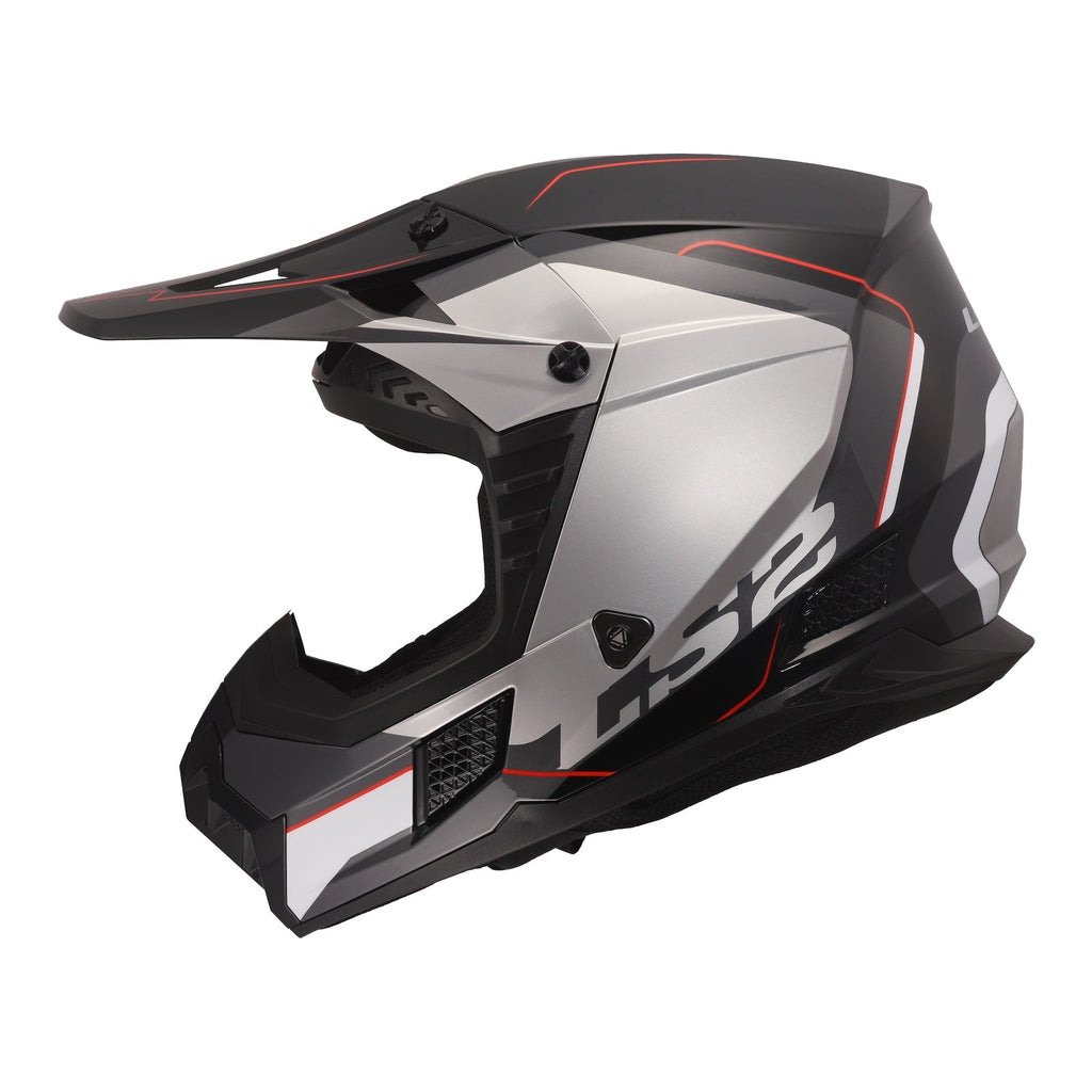 LS2 MX706 COZ Arched Helmet - Black / Silver / Titanium