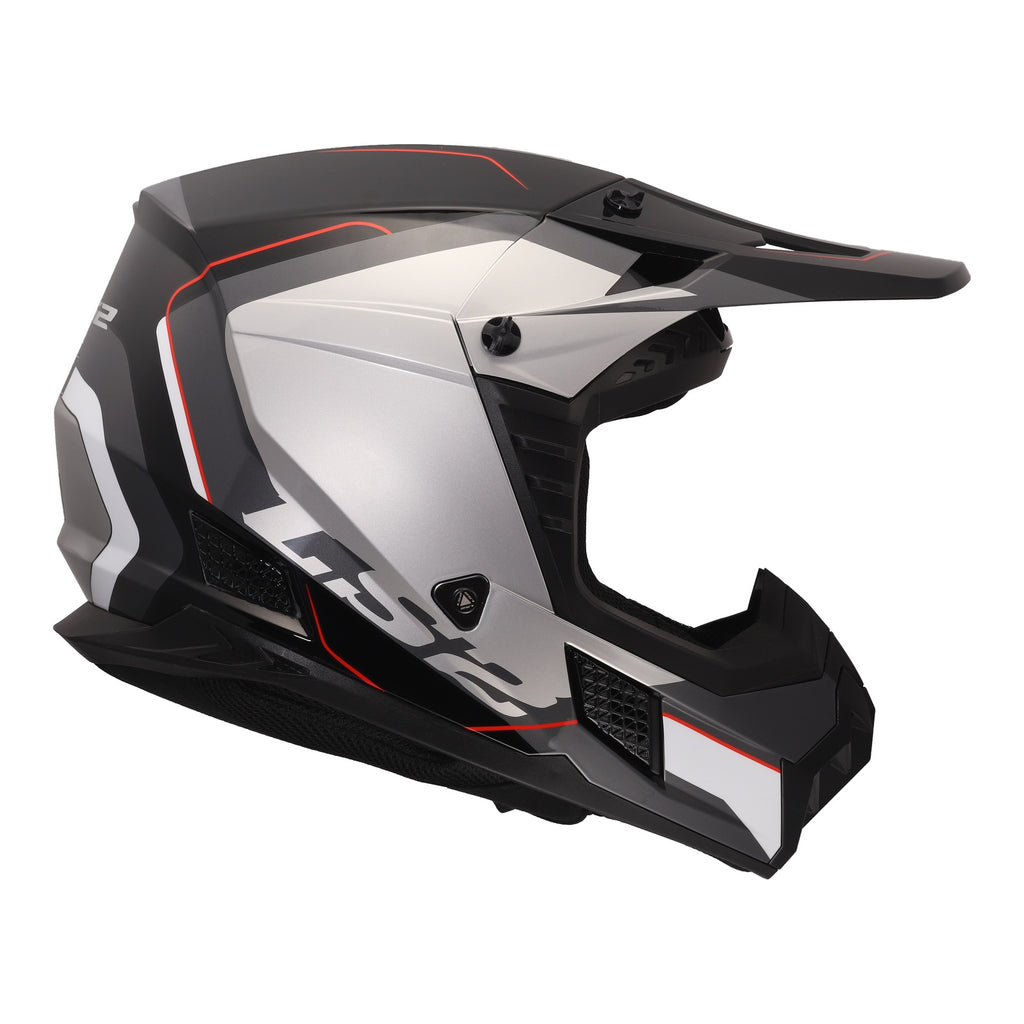 LS2 MX706 COZ Arched Helmet - Black / Silver / Titanium
