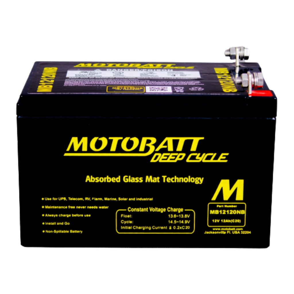 MB12120NB Motobatt Deep Cycle AGM 12ah/C10
