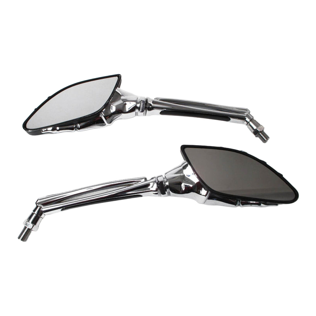 WMP Mirror Universal Skeleton Hand Chrome/Black 10mm (Pair)