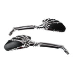 WMP Mirror Universal Skeleton Hand Chrome/Black 10mm (Pair)