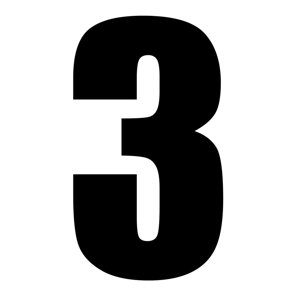 WMP Race Number - Black #3 (10 Pack)
