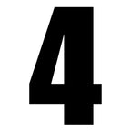 WMP Race Number - Black #4 (10 Pack)