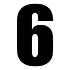 WMP Race Number - Black #6 (10 Pack)