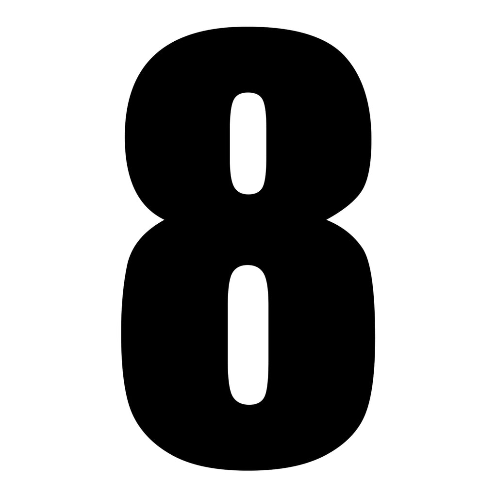 WMP Race Number - Black #8 (10 Pack)