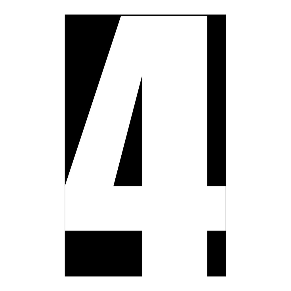 WMP Race Number - White #4 (10 Pack)