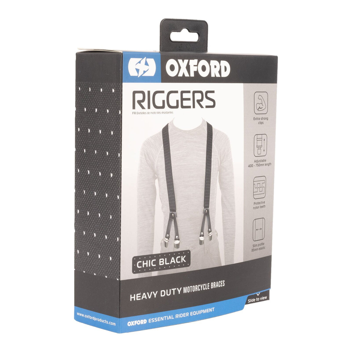 Oxford Riggers Braces Chic Black