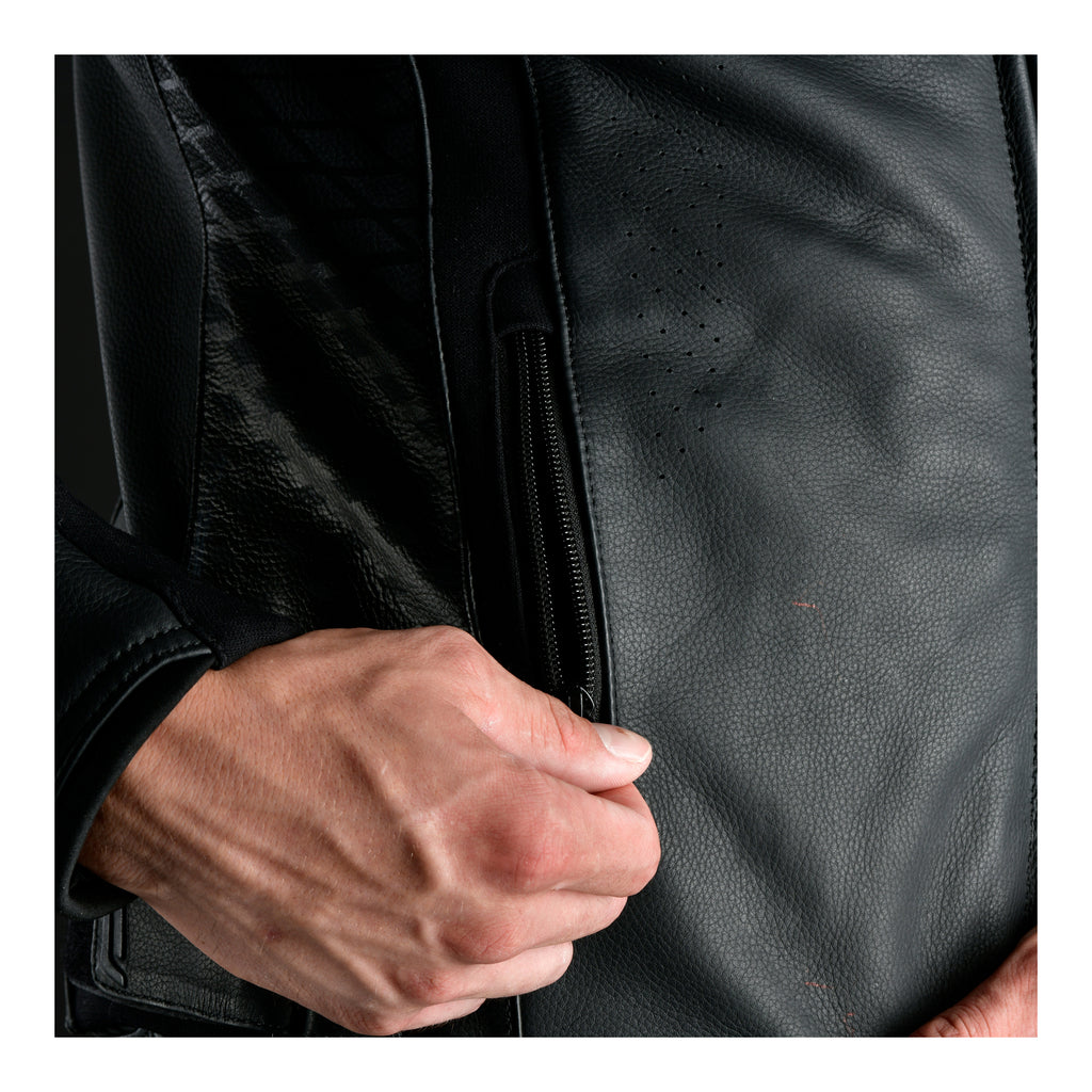 Oxford Nexus 1.0 Leather MS Jacket - Stealth Black