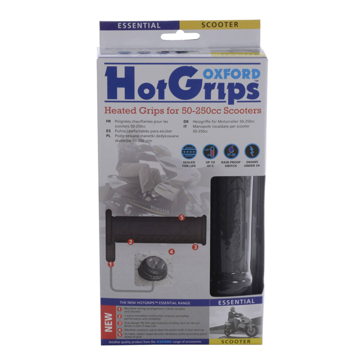 Oxford HotGrips®  Essential Scooter with Panel Switch