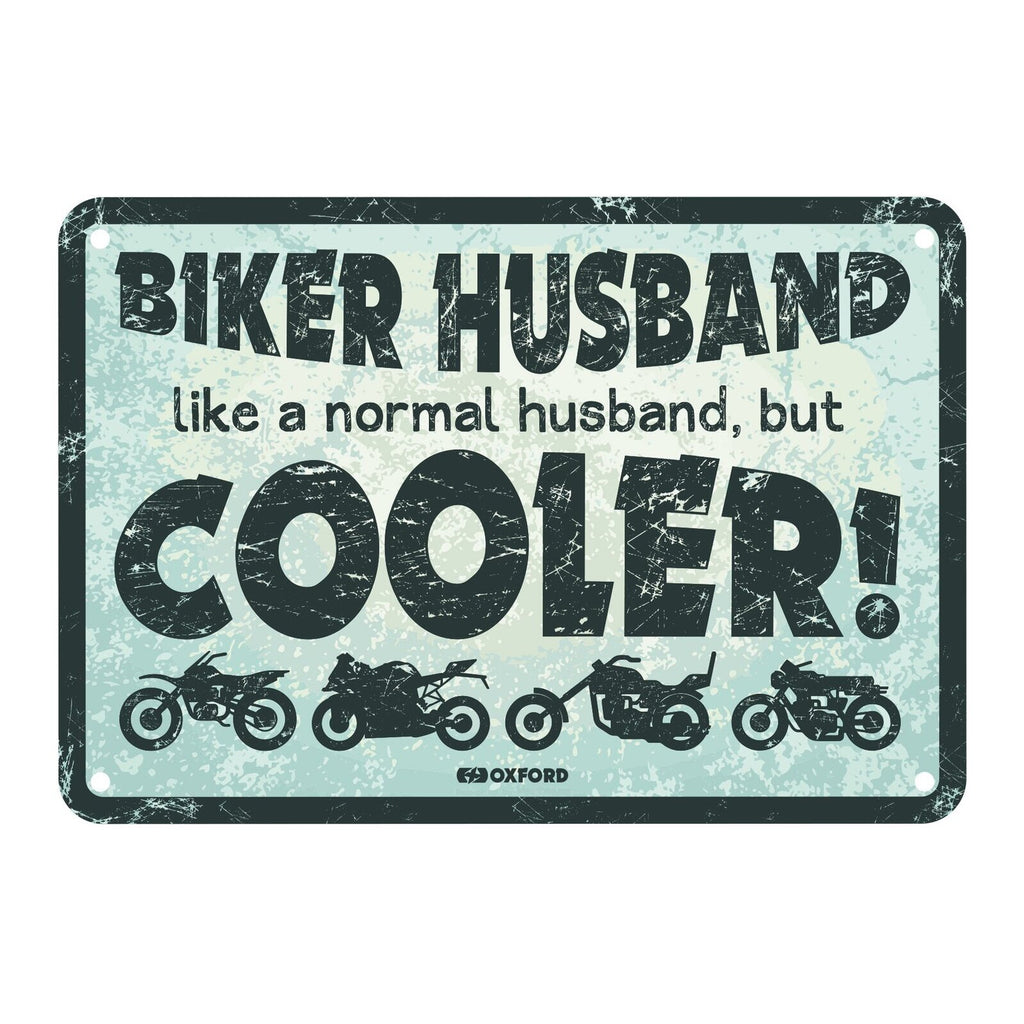 Oxford Garage Metal Sign: Biker Husband, Like a Normal Husband, But Cooler