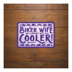 Oxford Garage Metal Sign: Biker Wife, Like a Normal Wife, But Cooler