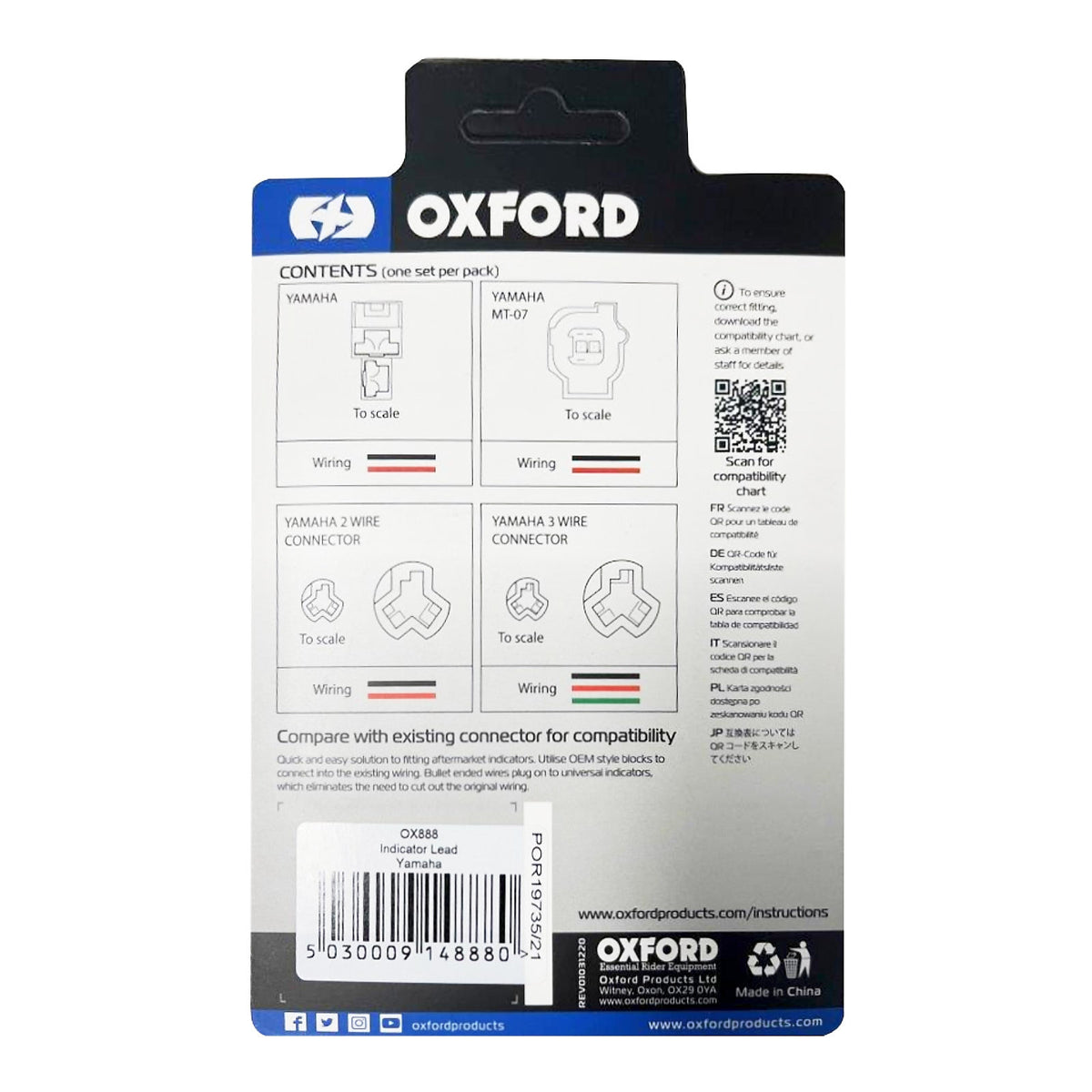 Oxford Indicator Leads Yamaha