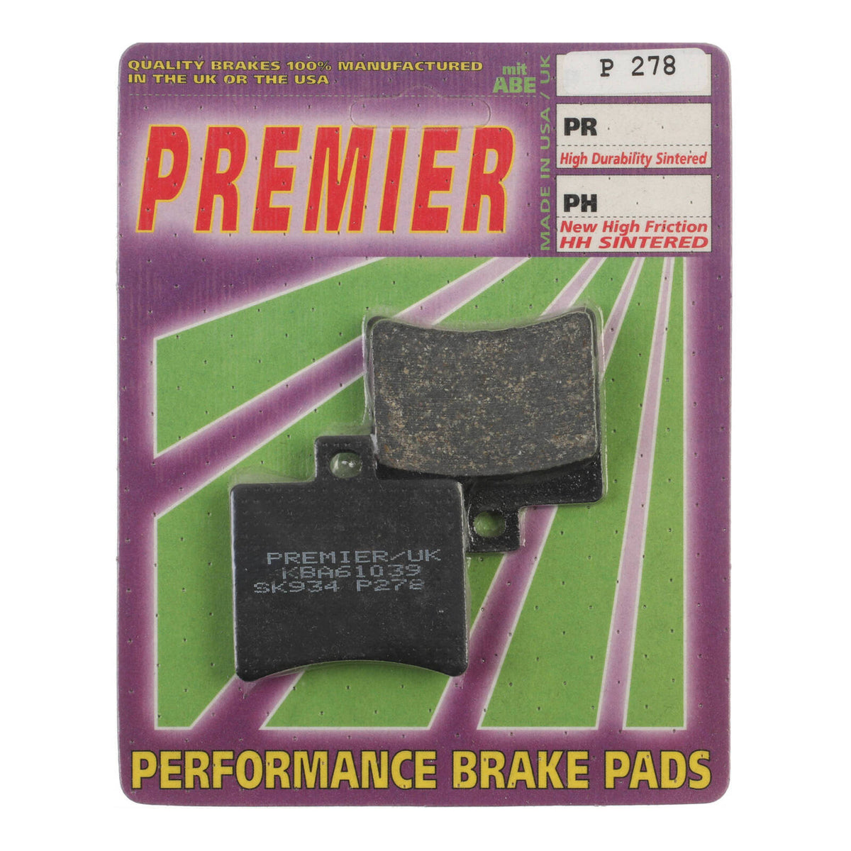 Premier Brake Pads - P Organic Standard