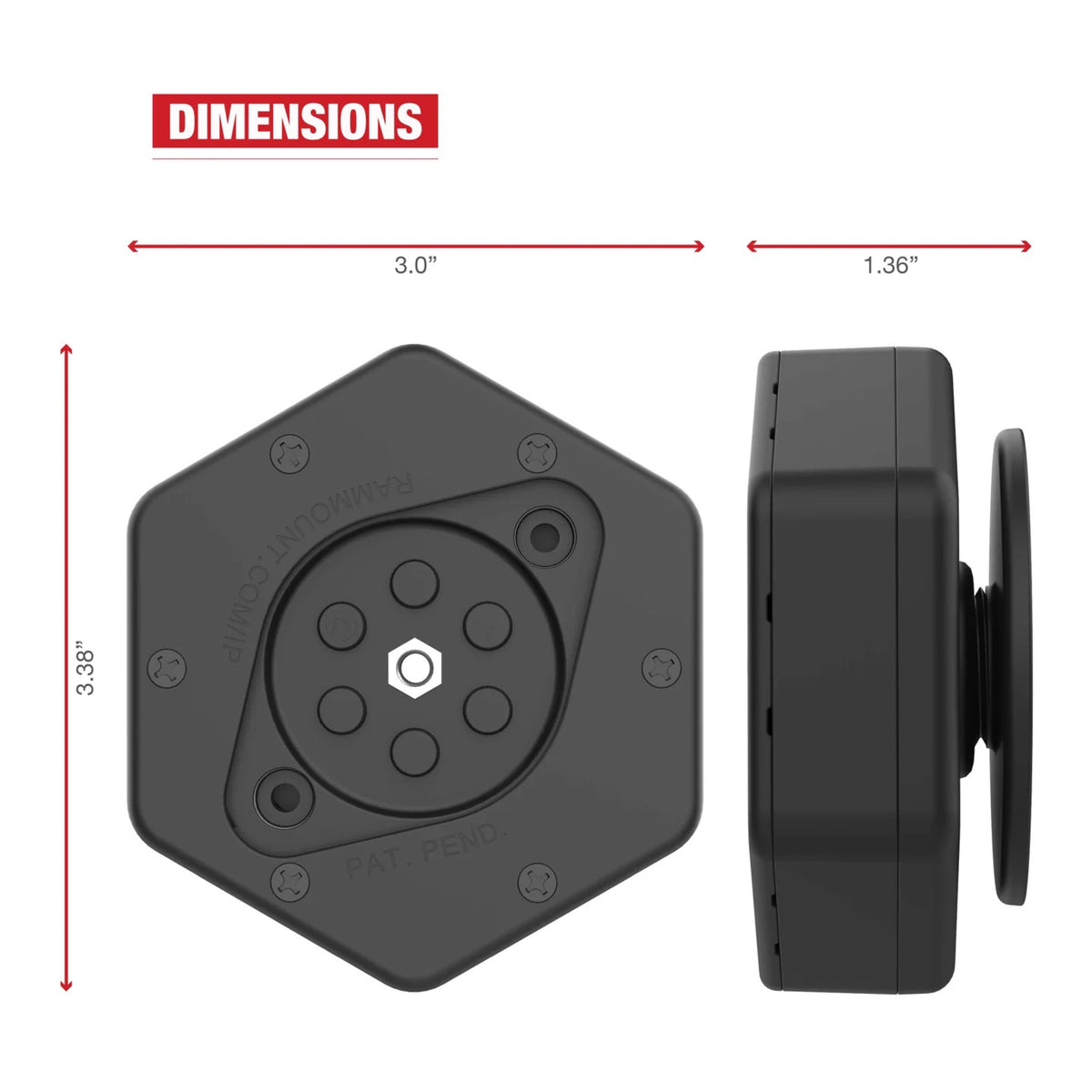 RAM Vibe-Safe with NPT Adapter for 2-hole Holders