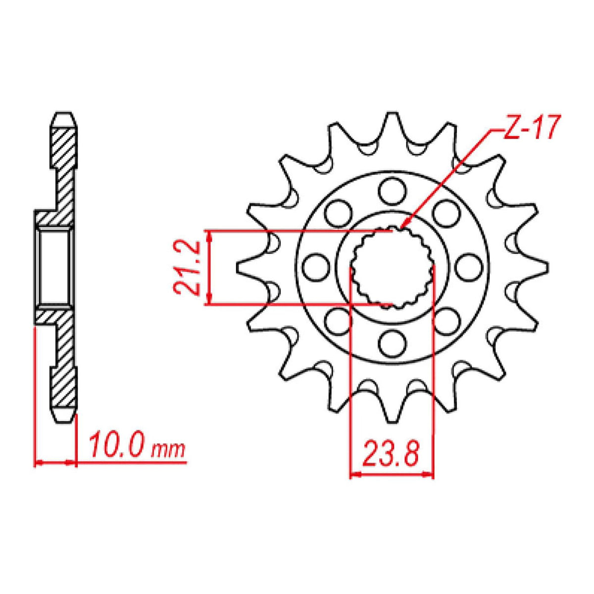 MTX 1443 Hornet Lightweight Steel Front Sprocket #520 (10B-443)