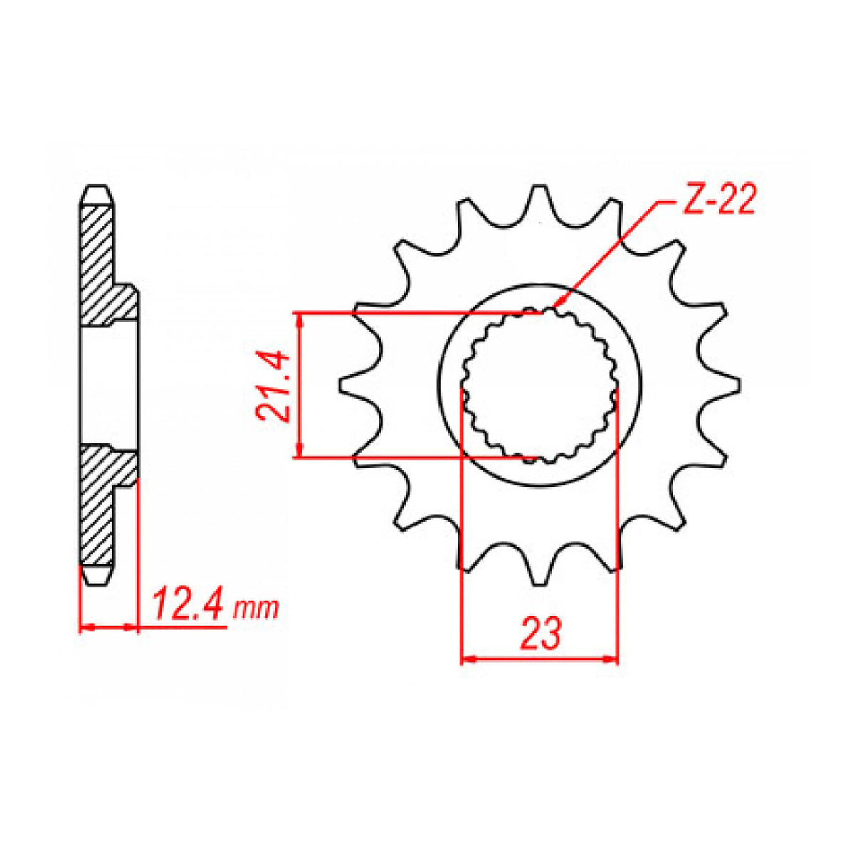 MTX 1593 Steel Front Sprocket #520 (10-593)
