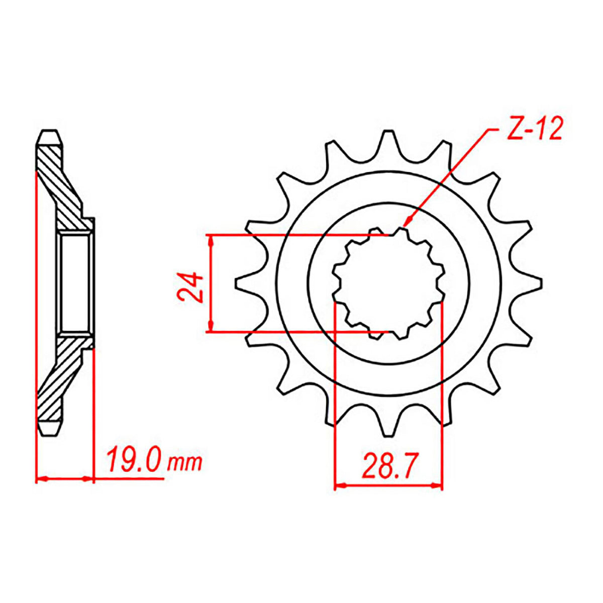 MTX 527 Steel Front Sprocket #530 (530 Conversion) (10-527)