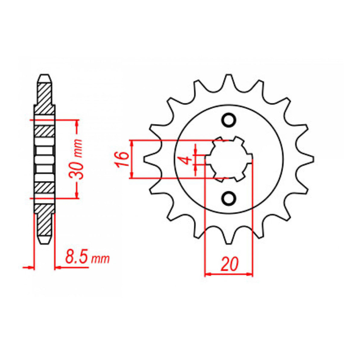 MTX 718 Steel Front Sprocket #520 (10-HQ4)