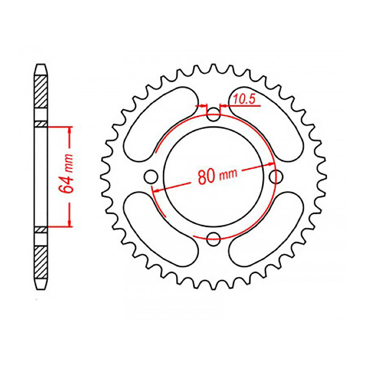 MTX 1910 Steel Rear Sprocket #520 (11-1910)