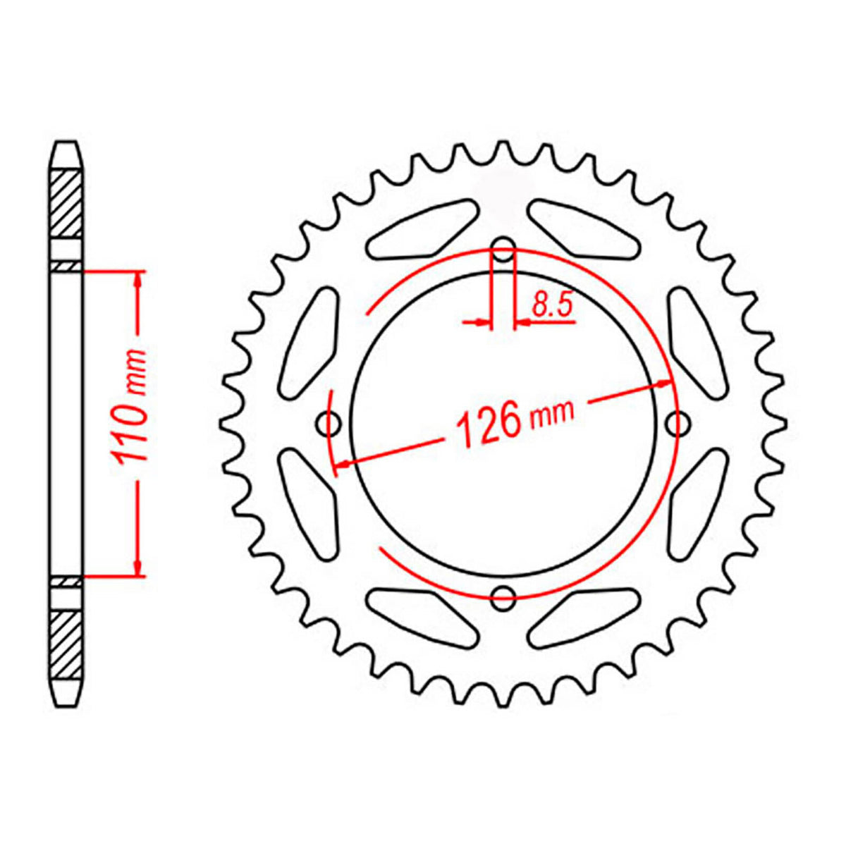 MTX 1465 Steel Rear Sprocket #420 (11-455)