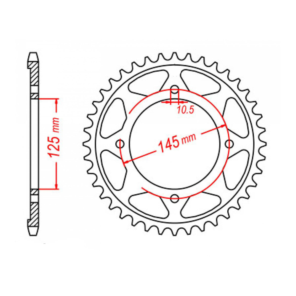 MTX 1874 Steel Rear Sprocket #428 (11-1874)